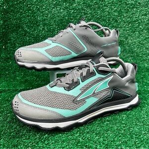 Altra Lone Peak Shoes Womens Size 9.5 Gray Teal Trail Running AL0A5486233
